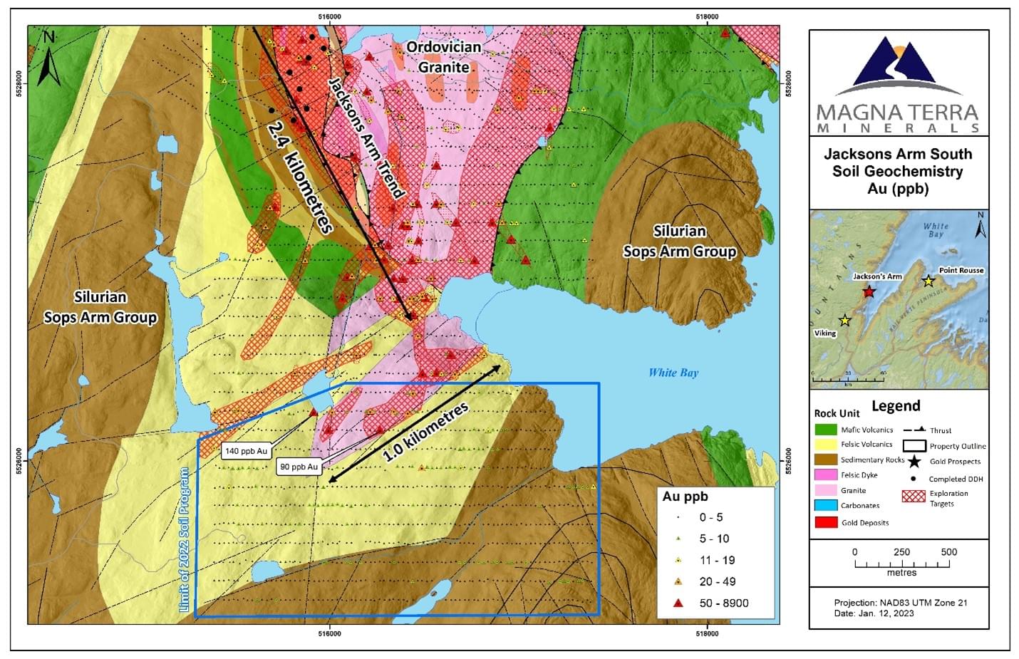 Magna Terra Minerals Inc., Wednesday, January 11, 2023, Press release picture