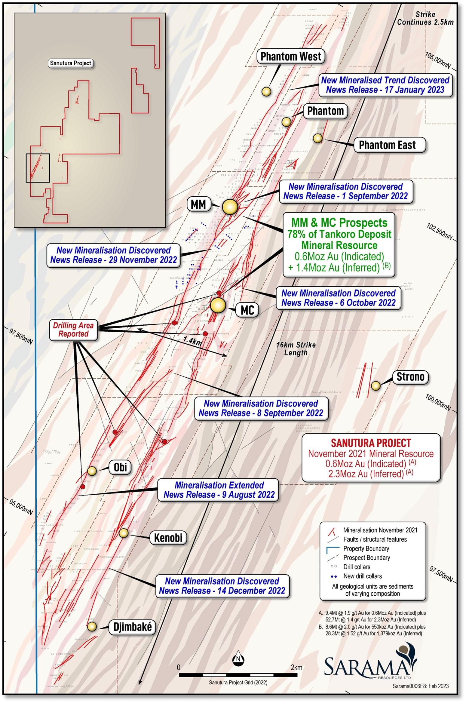 Sarama Resources Ltd., Sunday, February 26, 2023, Press release picture