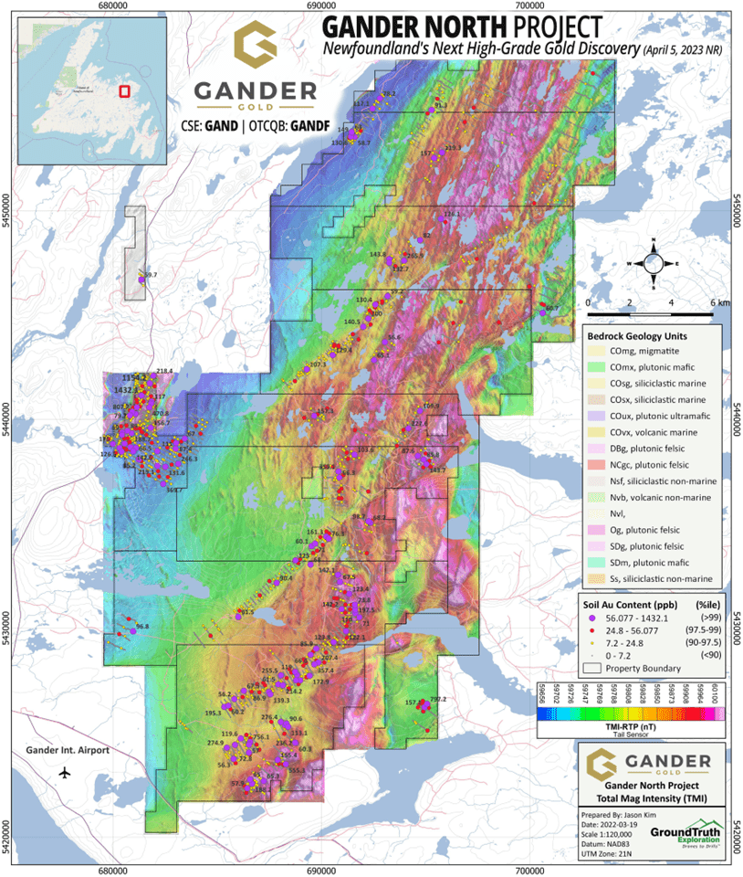 Gander Gold Corporation, Wednesday, April 5, 2023, Press release picture