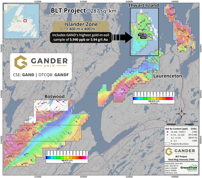 Gander Gold Corporation, Friday, April 21, 2023, Press release picture