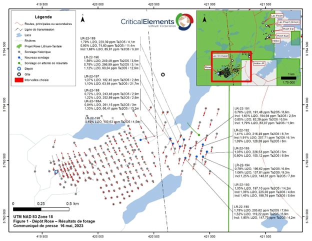 Critical Elements Lithium Corporation, Tuesday, May 16, 2023, Press release picture