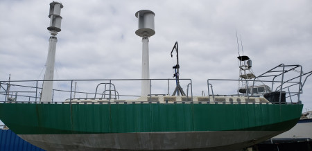 Hope: ONESTONE HOLDINGS Ship With Vertical Wind Turbines