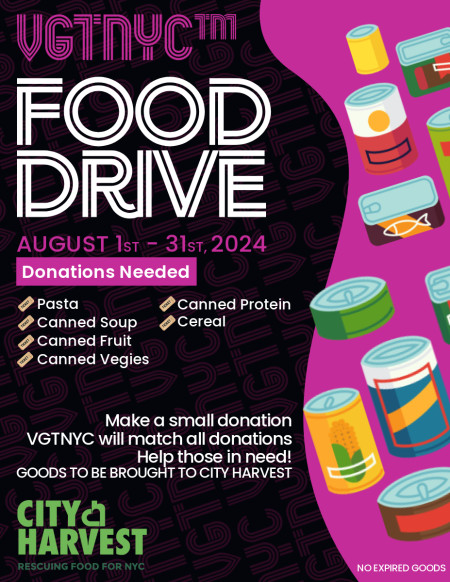 VGTNYC Food Drive Flyer